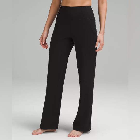 lululemon athletica Pants - Lululemon Black Align High Rise Ribbed Wide Leg Pants